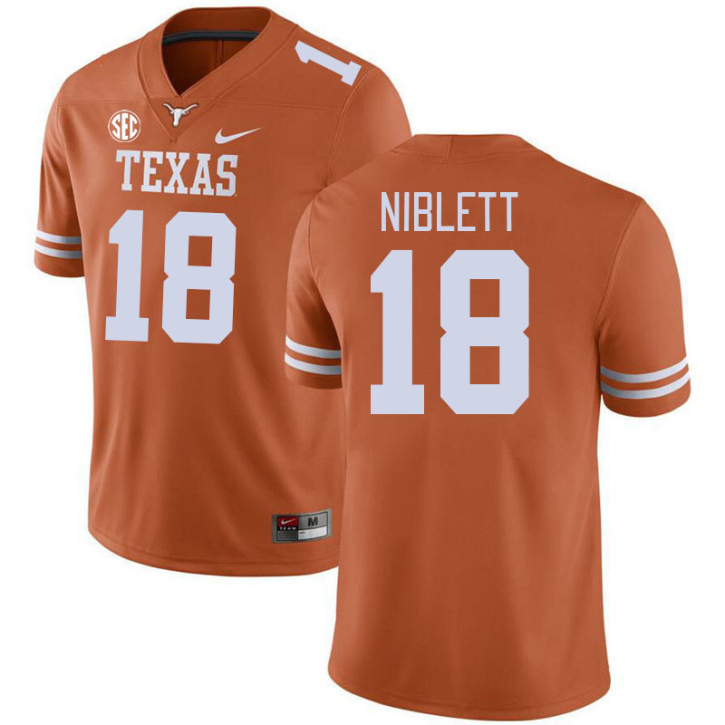 # 18 Ryan Niblett Texas Longhorns Jerseys Football Stitched-Orange